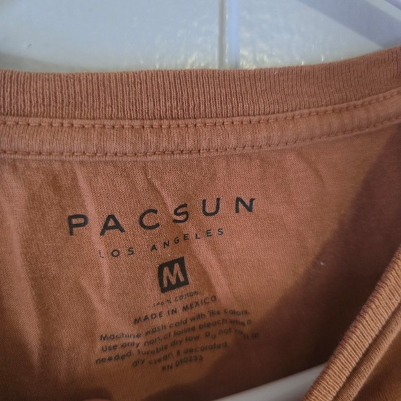 PacSun Mind Trap Mens Medium Long Sleeve Shirt Orange Rust Graphic Tee Cotton - Picture 3 of 7